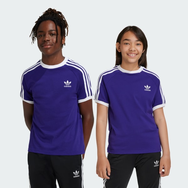 Roxo T-shirt 3-Stripes Adicolor – Criança