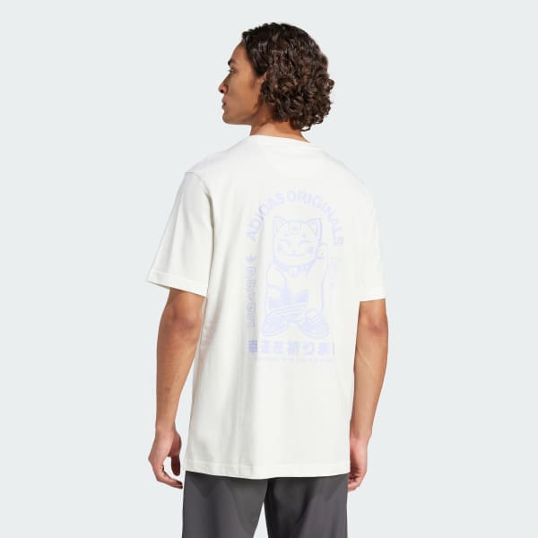 White Japanese Mascot Graphic Tee