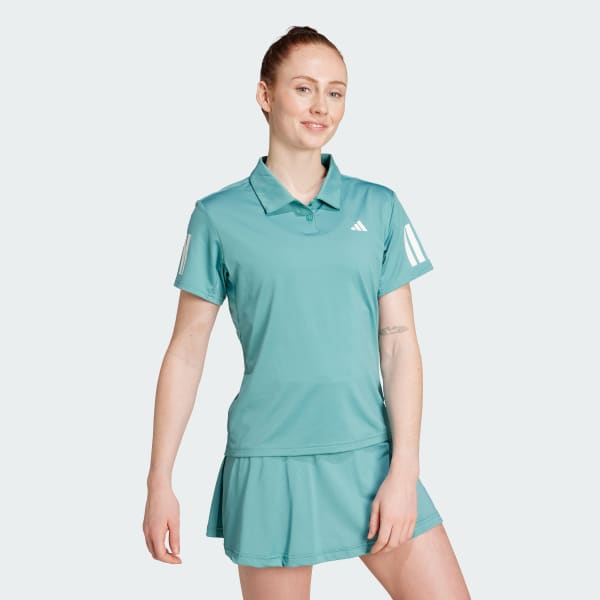 Turquoise Club Tennis Climacool 3-Stripes Polo Shirt