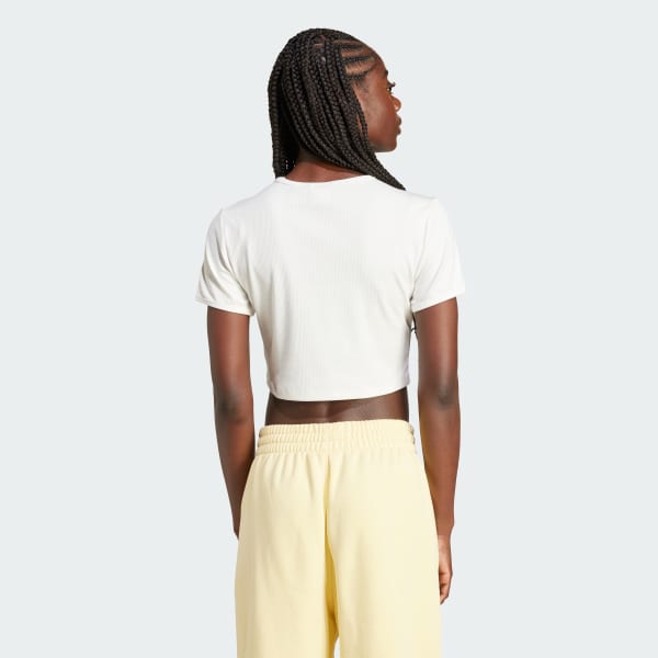 White Essentials Ribbed Tee