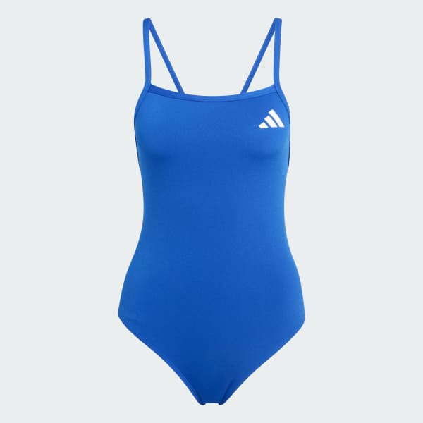 Bleu Maillot de bain dos V fines bretelles