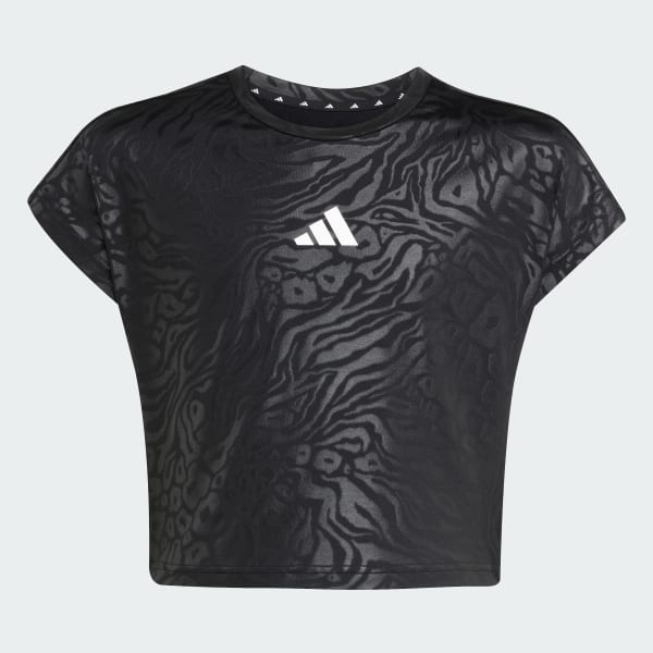 Czerń Koszulka All Sports Animal Print Crop