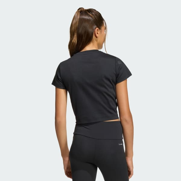 Black adidas Z.N.E. Fitted Crop Tee Kids