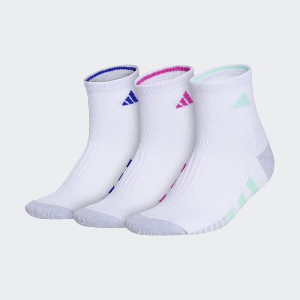 adidas Cushioned Quarter Socks 3 Pairs - White | Free Shipping with ...