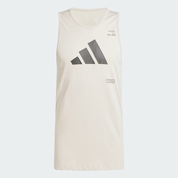 Beige Camiseta sin Mangas Estampada All-Gym Category