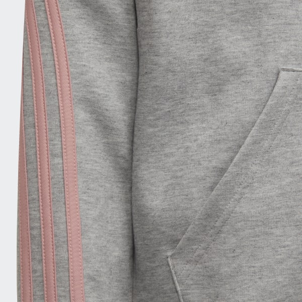 Grijs 3-Stripes Full-Zip Hoodie