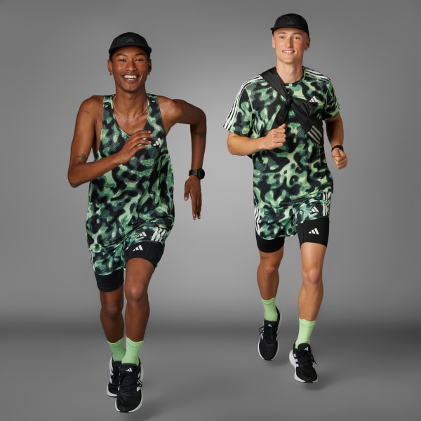 Verde Esqueleto Estampado Own the Run 3 Rayas 