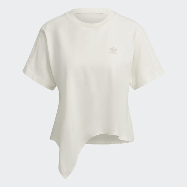 Bianco T-shirt Knot Crop D7716