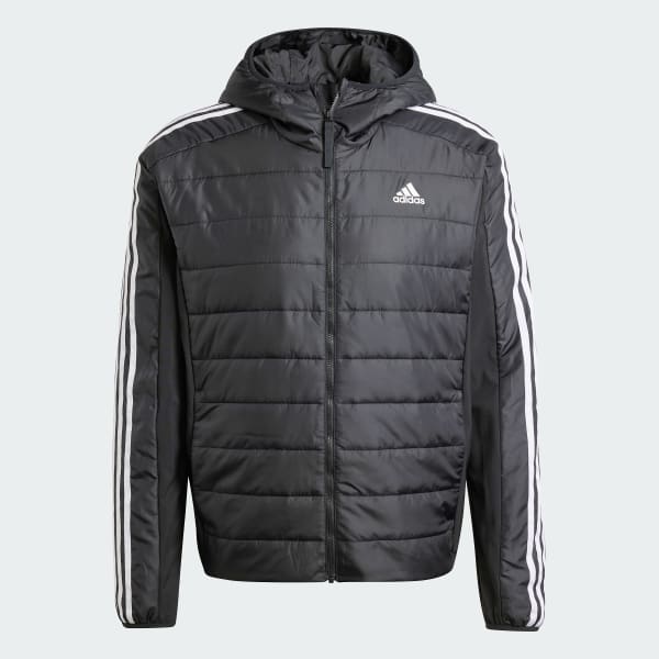 noir Veste hybride à capuche isolante Essentials 3 bandes