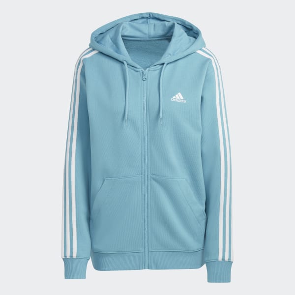adidas Sudadera con Gorro Essentials 3 Franjas Azul adidas Mexico