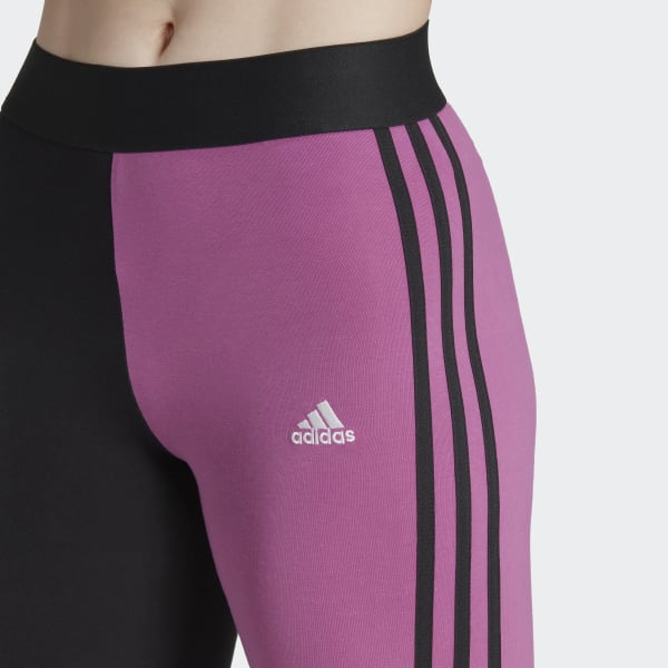 Svart Essentials 3-Stripes Colorblock Cotton Leggings U4713