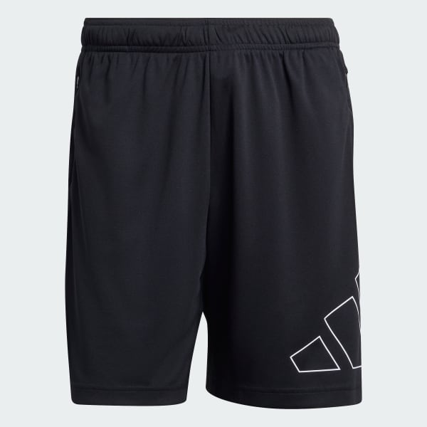 Preto SHORTS PIQUET LOGOTIPO GRANDE WORKOUT ESSENTIALS BASE