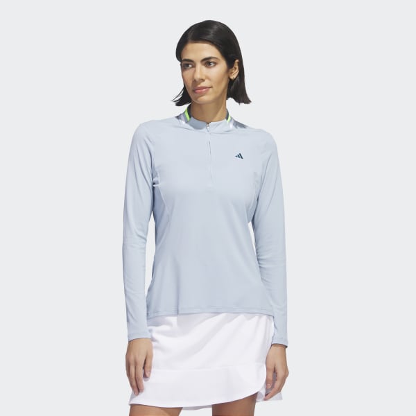 adidas Ultimate365 Tour Long Sleeve Mock Polo Shirt - Blue | adidas Canada