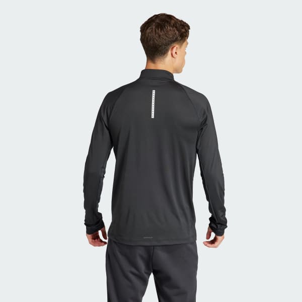 adidas Men's Training Gym+ Training 1/4-Zip Long Sleeve Tee - Black ...