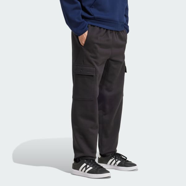 adidas ALL SZN Fleece Loose Cargo Open Hem Pants - Black