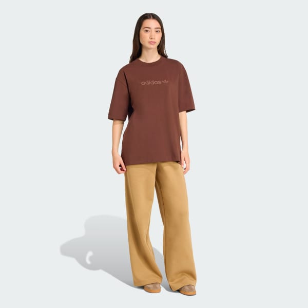Brown Essentials Linear Tee Oversized