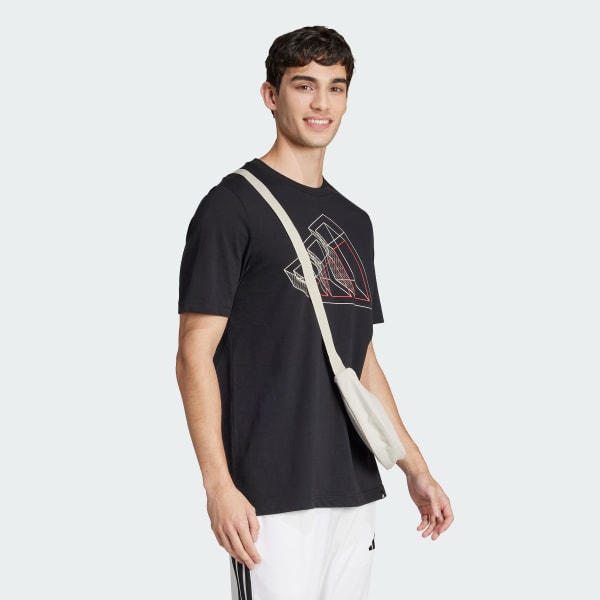 Preto Camiseta Tech Outline Graphic