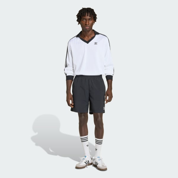 ホワイト アディカラー ピケ サッカー長袖Tシャツ