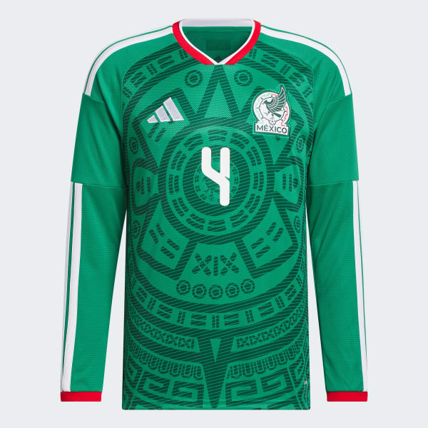 Green Mexico 26 Home Alvarez Long Sleeve Jersey