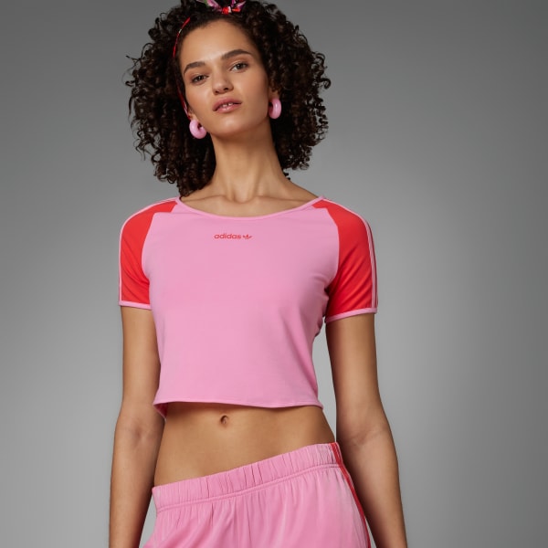 Adidas originals '90s top colour block crop t-shirt