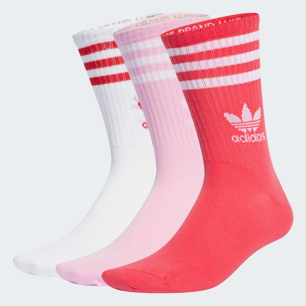 CALCETINES ADIDAS SOLID CREW Blanco - rojo