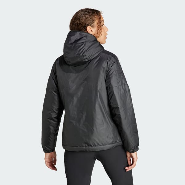 Black Essentials Insulated Hooded Jacket