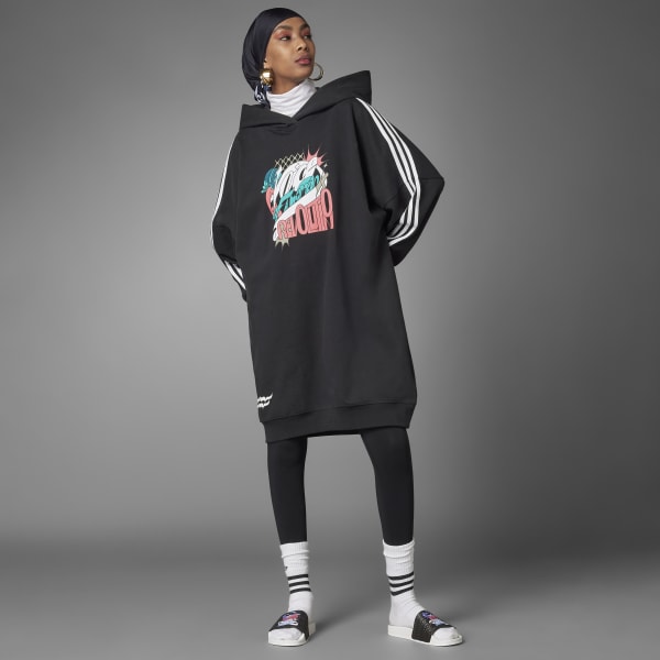 Vestido Polera con Capucha Always Original Negro adidas adidas Peru