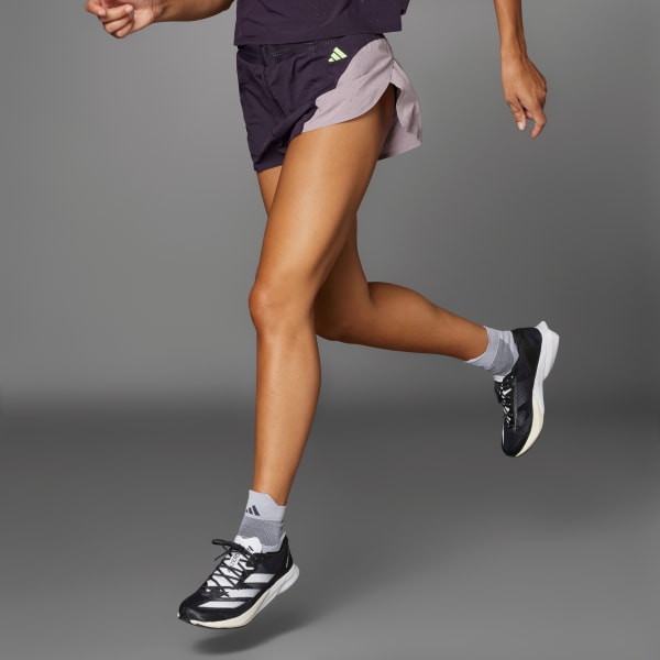 Purple Adizero Running Split Shorts