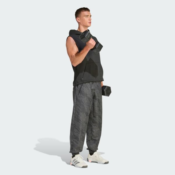 Szary SPODNIE POWER WORKOUT AOP