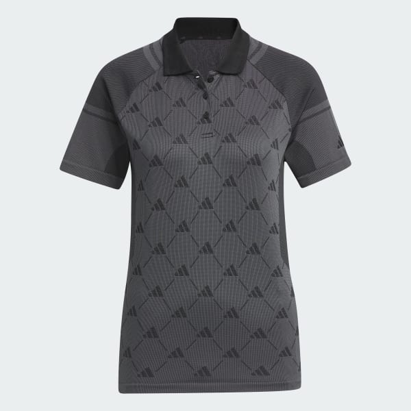 Adidas all black polo shirt top