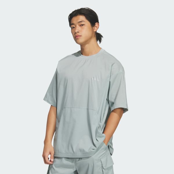 グリーン シティテック ルーズフィット ドットエア ブリーザブル ウーブン半袖Tシャツ