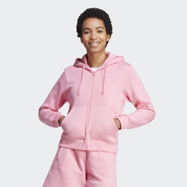 adidas ALL SZN Fleece Full-Zip Hoodie Pink | Women's Lifestyle adidas US