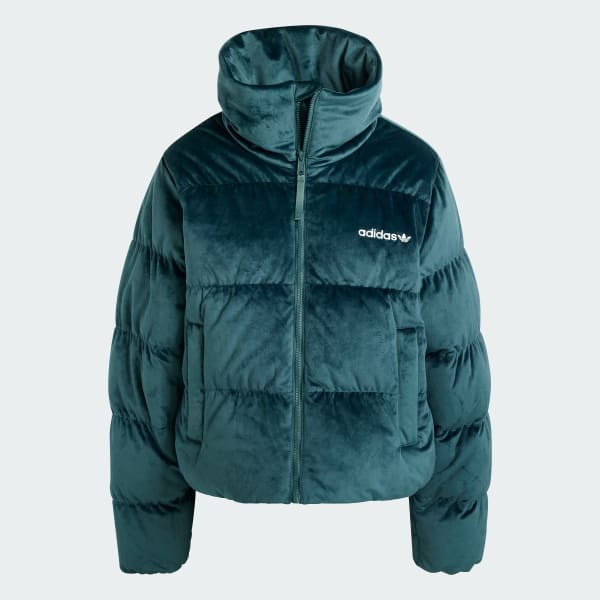 adidas Regen Velvet Down Puffer Jacket Green Free Shipping with adiClub adidas US