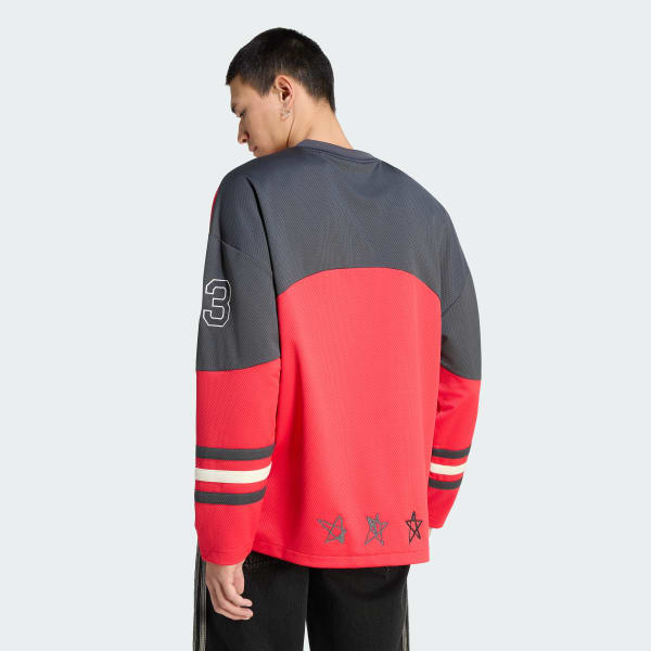 Rojo Camiseta de Hockey Originals de Manga Larga