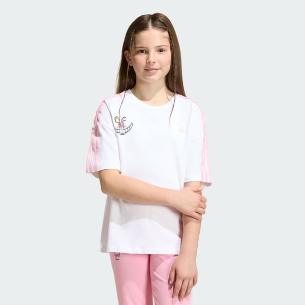 สีขาว เสื้อยืดทรงหลวมแขนเสื้อทรงปีกค้างคาว ADIDAS DISNEY