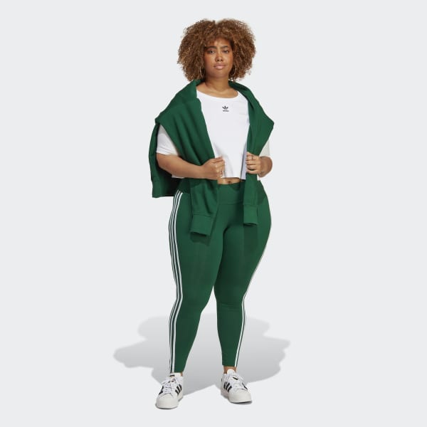 adidas Adicolor Classics 3-Stripes Lifestyle (Plus Leggings - Size) adidas Green Women\'s | | US