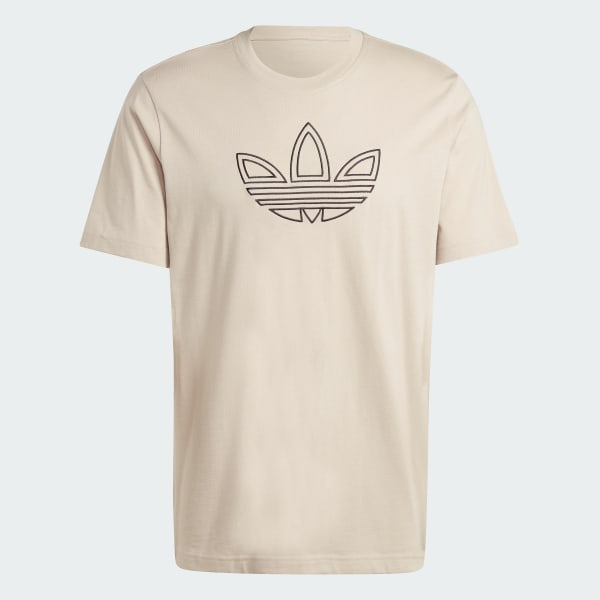 Beige Outlined Trefoil Tee