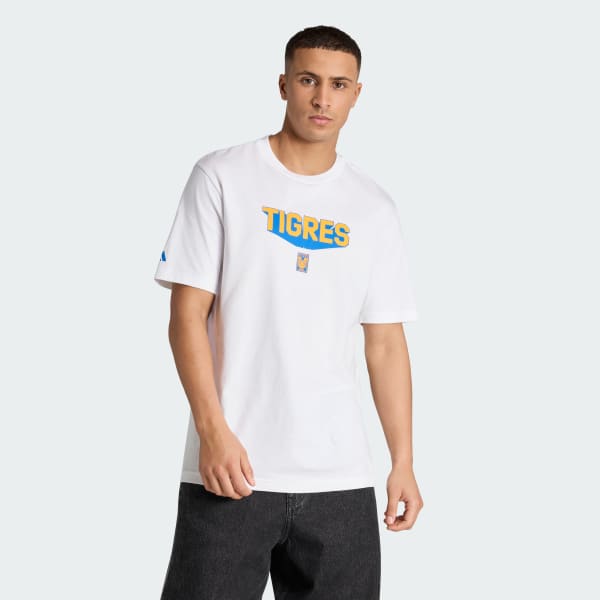 Blanco Playera Graphic Seasonal Tigres