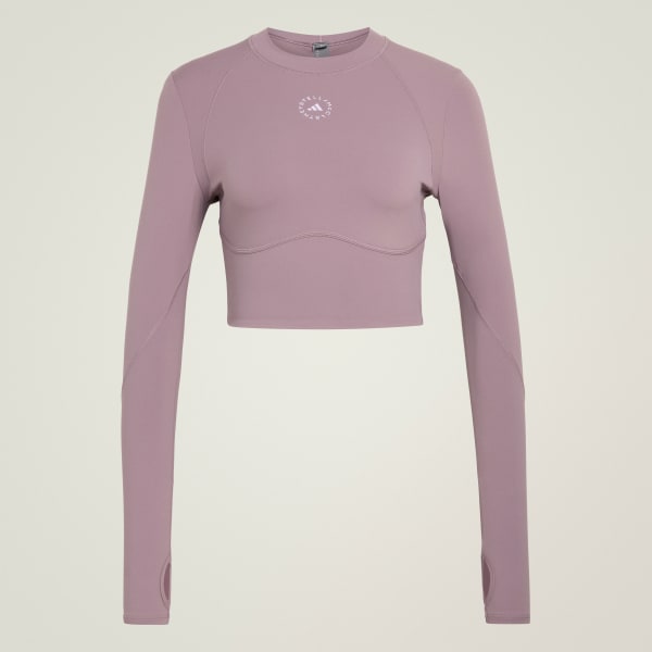 Paars adidas by Stella McCartney Training Longsleeve Crop