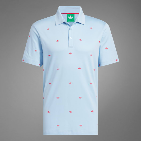 adidas Originals Printed Trefoil Polo Shirt - Blue | Free