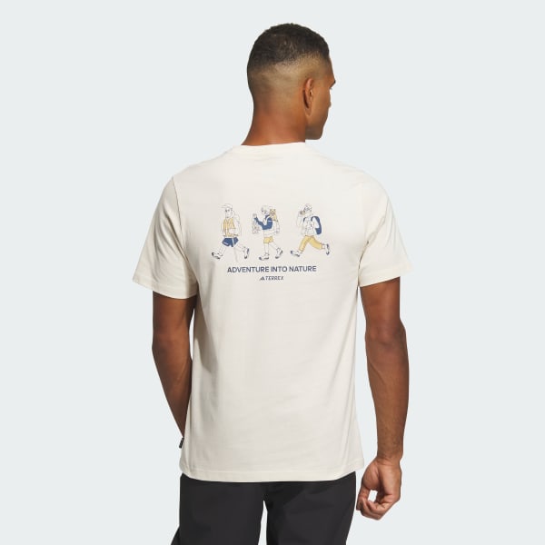 ホワイト グラフィック ポリジン 230 GSM 半袖Tシャツ