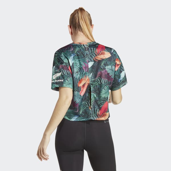 Zwart All Blacks Rugby Lifestyle Crop T-shirt