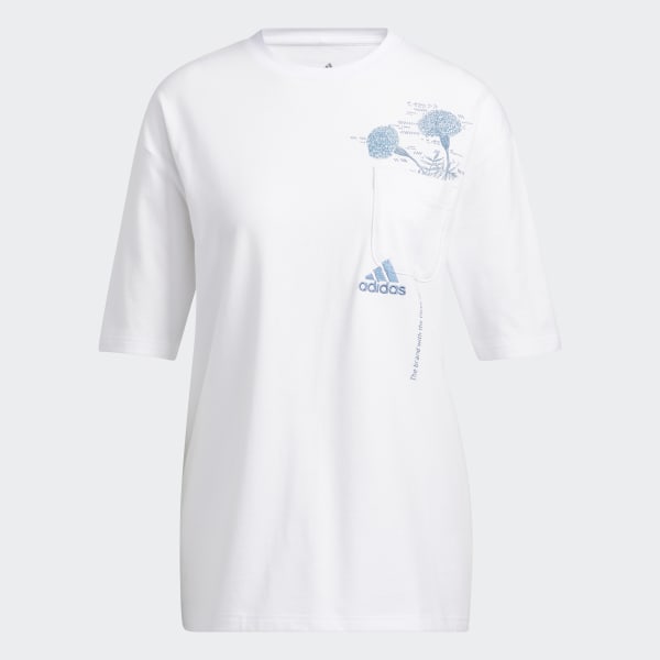 Branco Camiseta Floral Pocket DI084