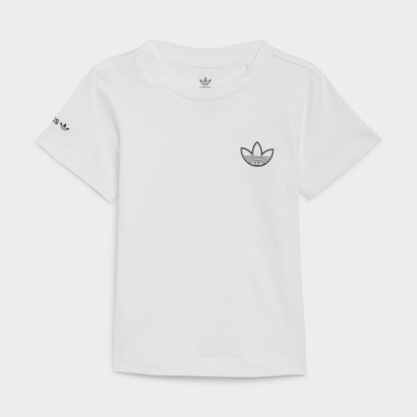White adidas SPRT Collection Shorts and Tee Set MLY23