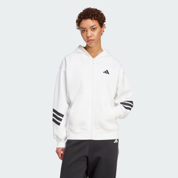 Blanco Chaqueta con capucha Future Icons 3 bandas