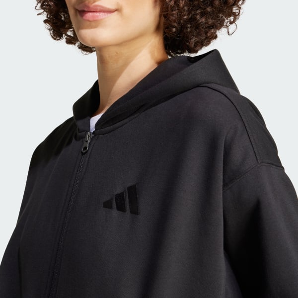 adidas ALL SZN Fleece Full-Zip Hoodie - Black | Free Shipping with