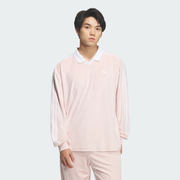 Pink 벨루어 폴로 롱 슬리브