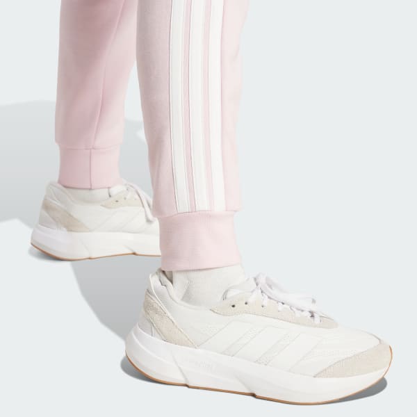 yy adidas Essentials 3-Stripes Fleece Slim Pants - Pink | Free