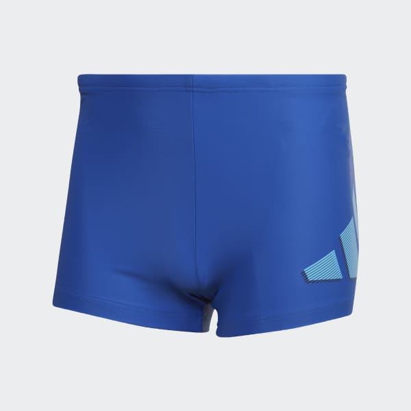 Blau Logo Graphic Boxer-Badehose JIN60