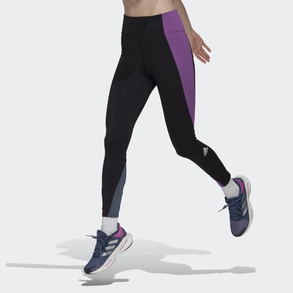 Nike Women's Colour Block Regular Length Tight Fit Legging-Purple/Dark Pink